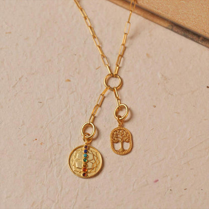 ZARIIN Chakra And Mandala Charm With 7 Healing Gemstones To Align Body, Mind And Soul