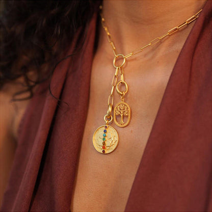 ZARIIN Chakra And Mandala Charm With 7 Healing Gemstones To Align Body, Mind And Soul