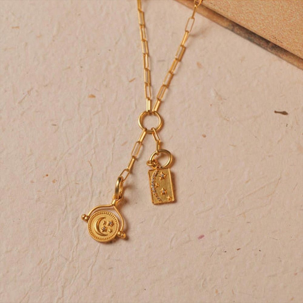 ZARIIN Celestial Sun And Moon Flip Charm For Duality