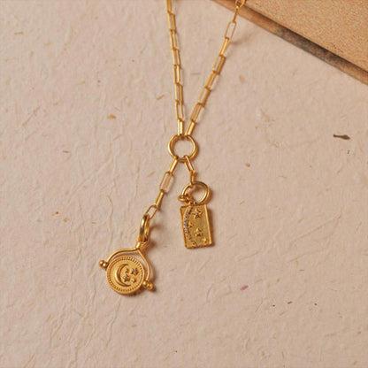 ZARIIN Celestial Sun And Moon Flip Charm For Duality