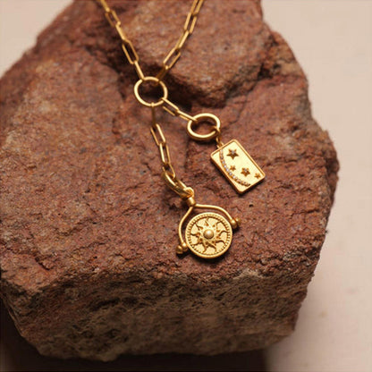 ZARIIN Celestial Sun And Moon Flip Charm For Duality