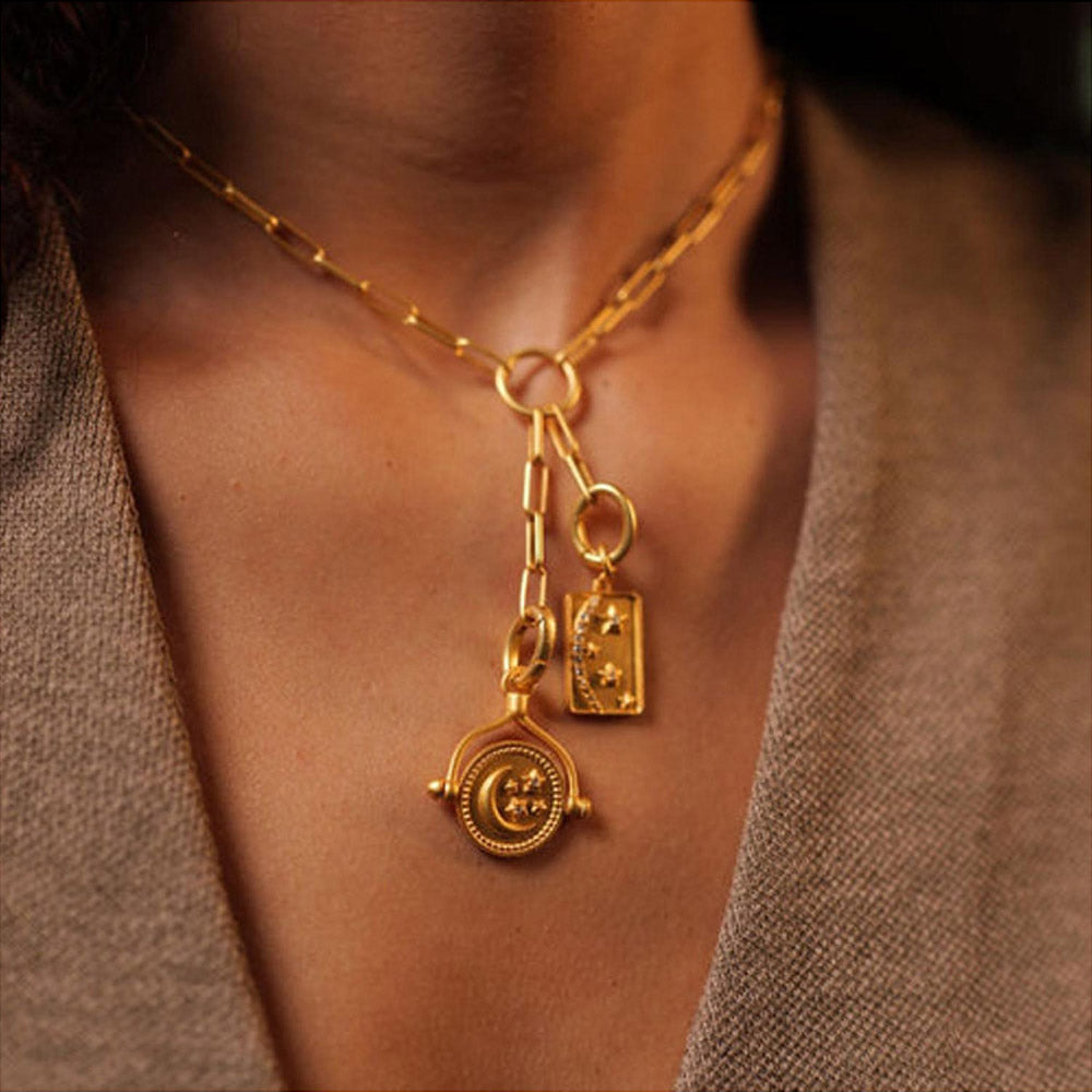 ZARIIN Celestial Sun And Moon Flip Charm For Duality