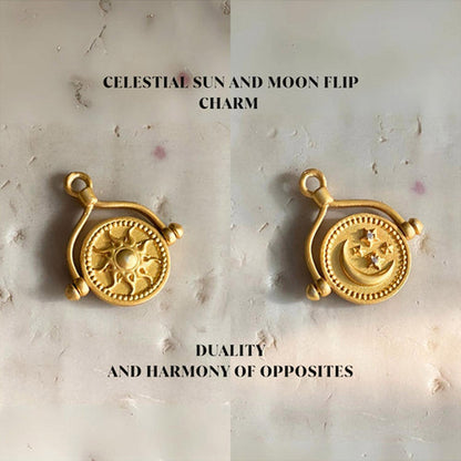 ZARIIN Celestial Sun And Moon Flip Charm For Duality