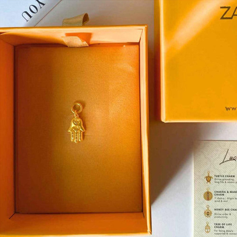 ZARIIN Hamsa Hand Charm To Ward Off Negativity, Ill Intentions And Envy