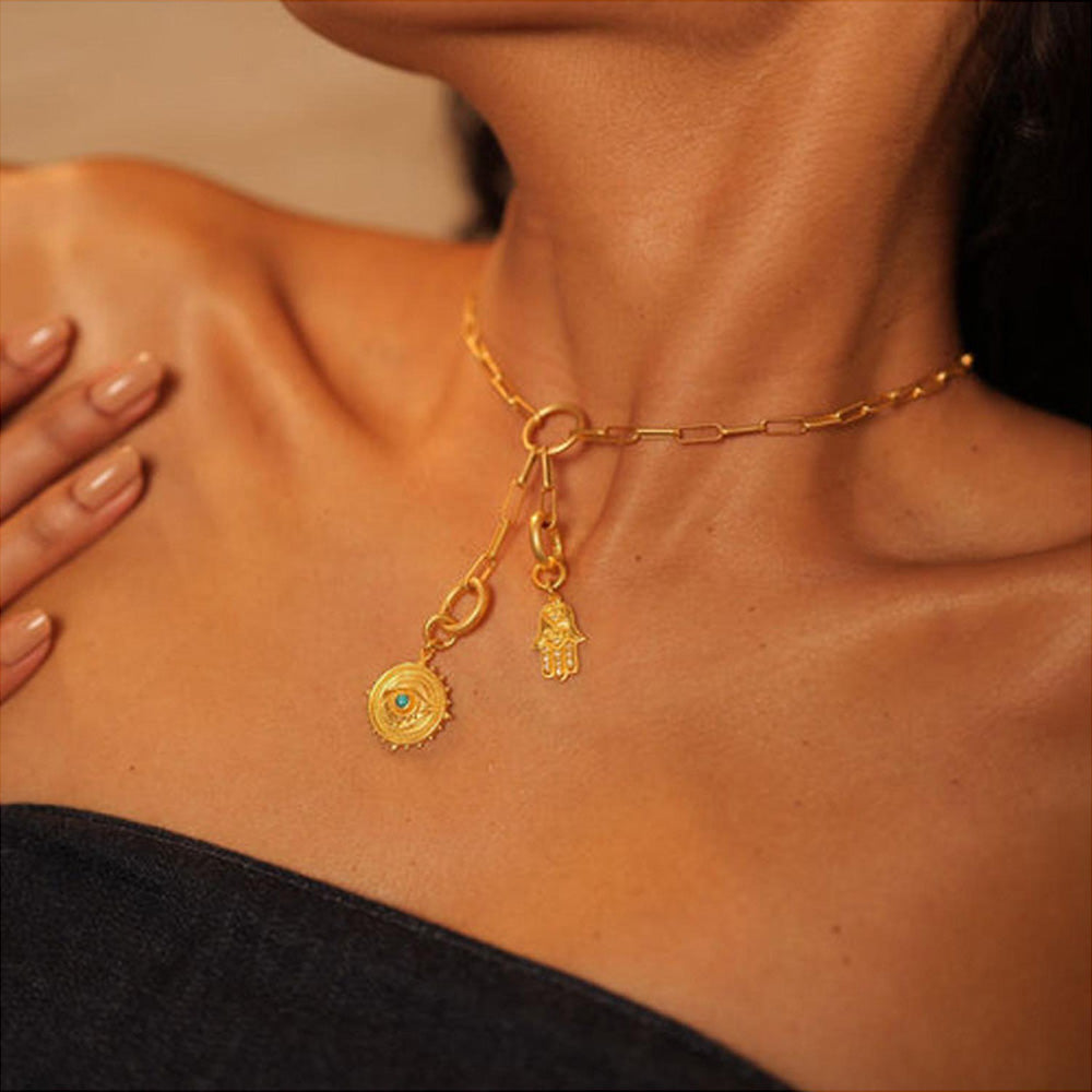 ZARIIN Hamsa Hand Charm To Ward Off Negativity, Ill Intentions And Envy