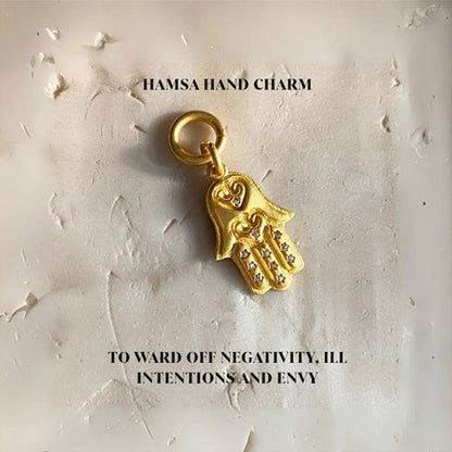 ZARIIN Hamsa Hand Charm To Ward Off Negativity, Ill Intentions And Envy
