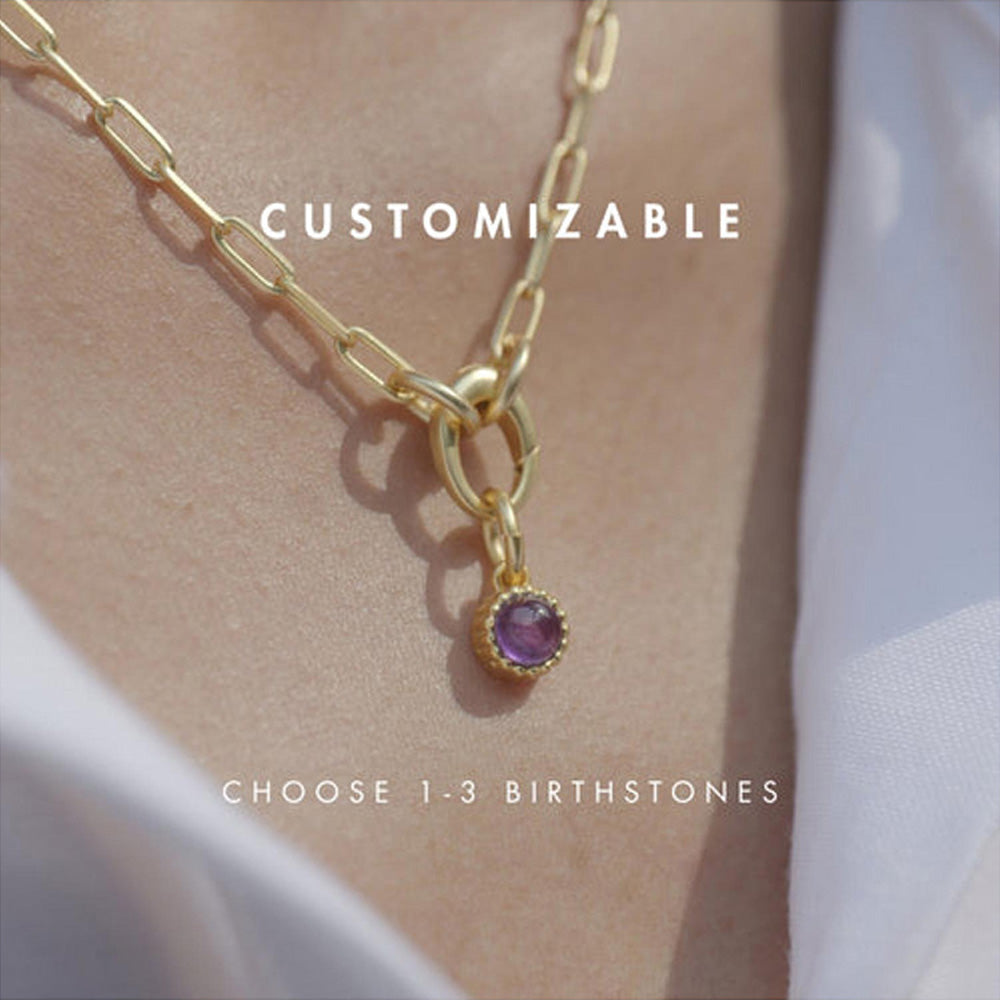 ZARIIN Customisable Birthstone Charm Necklace