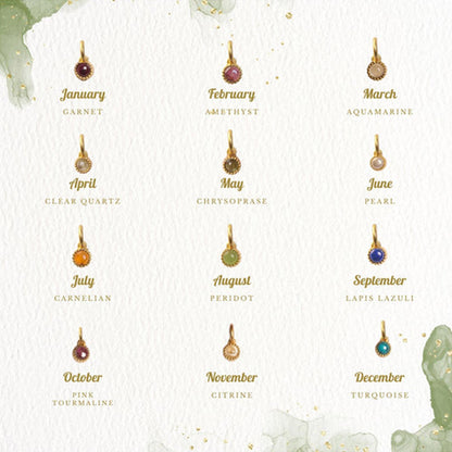 ZARIIN Customisable Birthstone Charm Necklace