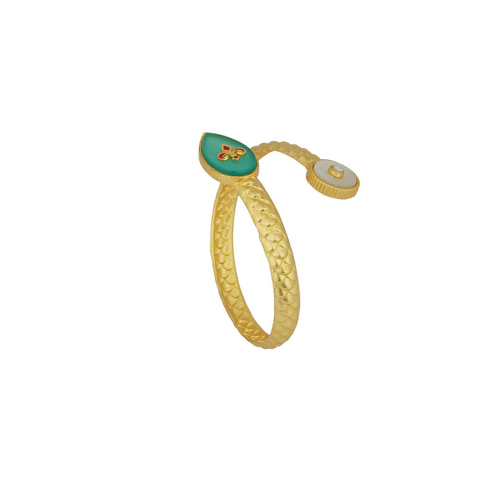 ZARIIN Old Meets New Green Onyx Cuff Bracelet
