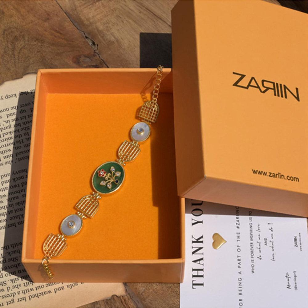 ZARIIN Modern Begum Green Onyx Bracelet