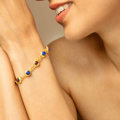 ZARIIN Amethyst And Lapis Lazuli Bracelet
