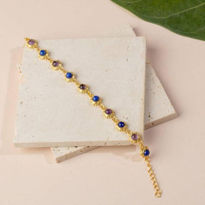 ZARIIN Amethyst And Lapis Lazuli Bracelet