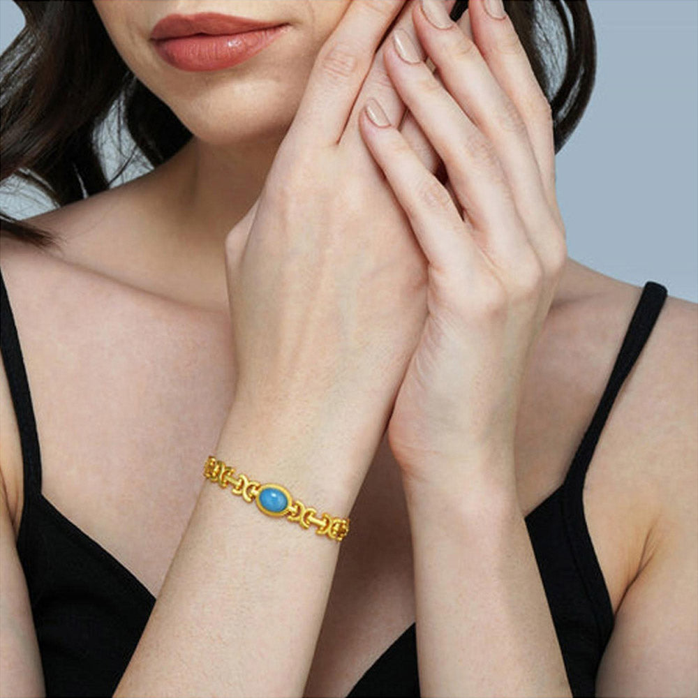 ZARIIN Blue Chalcedony Healing Bracelet For Peace