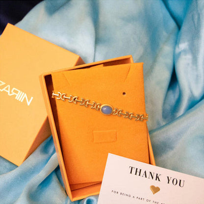 ZARIIN Blue Chalcedony Healing Bracelet For Peace