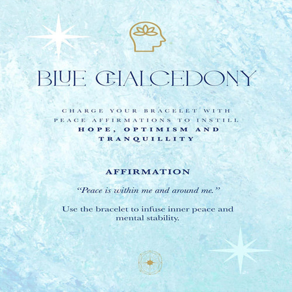ZARIIN Blue Chalcedony Healing Bracelet For Peace