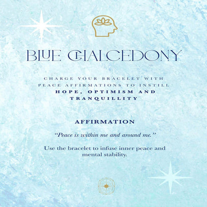 ZARIIN Blue Chalcedony Healing Bracelet For Peace
