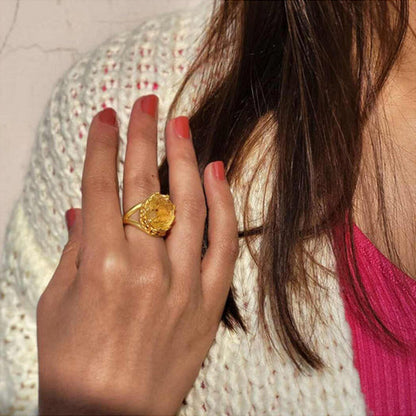 ZARIIN Citrine Healing Ring For Joy And Success