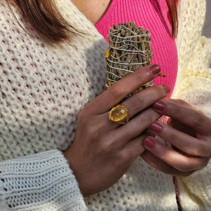 ZARIIN Citrine Healing Ring For Joy And Success