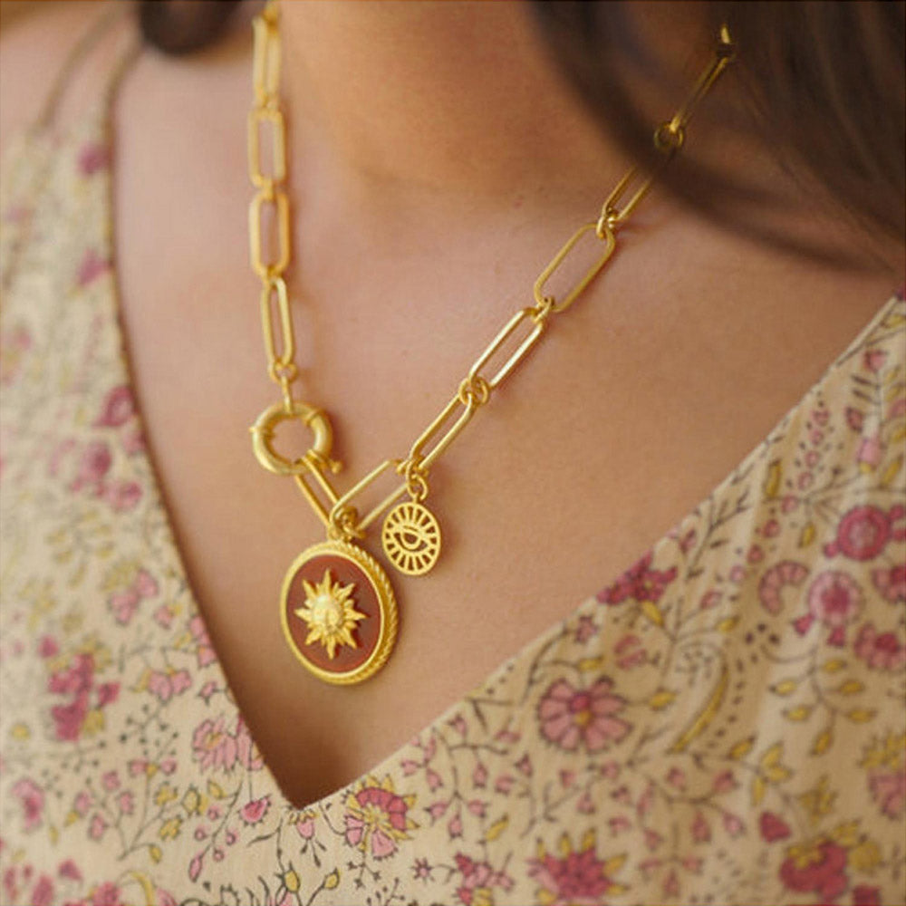 ZARIIN Glory Of The Sun Link Necklace