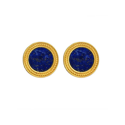ZARIIN Tranquil Life Stud Earrings With Lapis Lazuli - Intuition