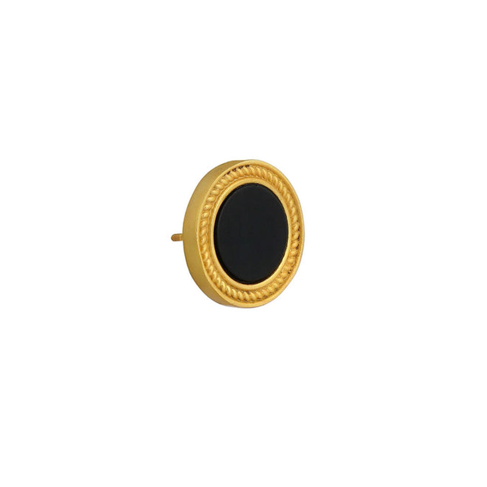 ZARIIN Tranquil Life Stud Earrings With Black Onyx - Protection