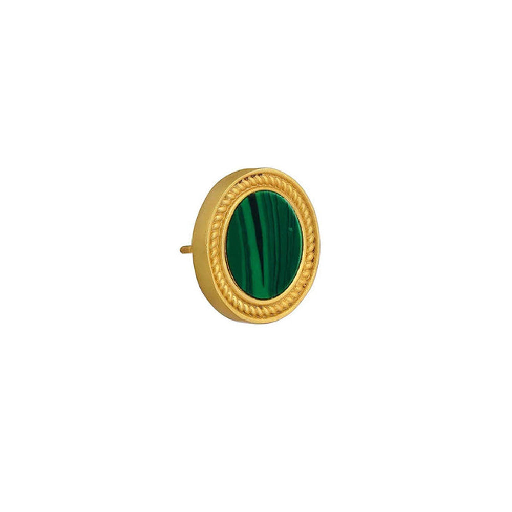 ZARIIN Tranquil Life Stud Earrings With Malachite - Abundance