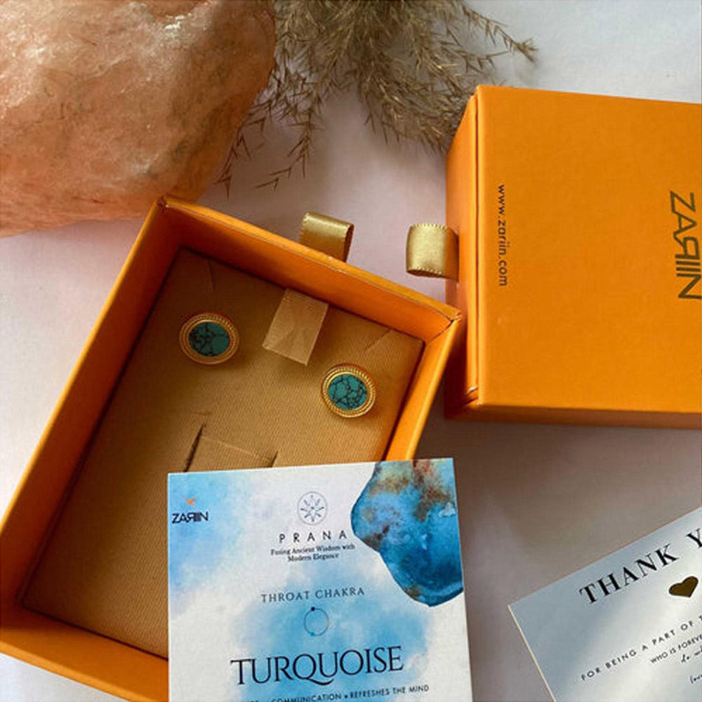 ZARIIN Tranquil Life Stud Earrings With Turquoise - Relationships