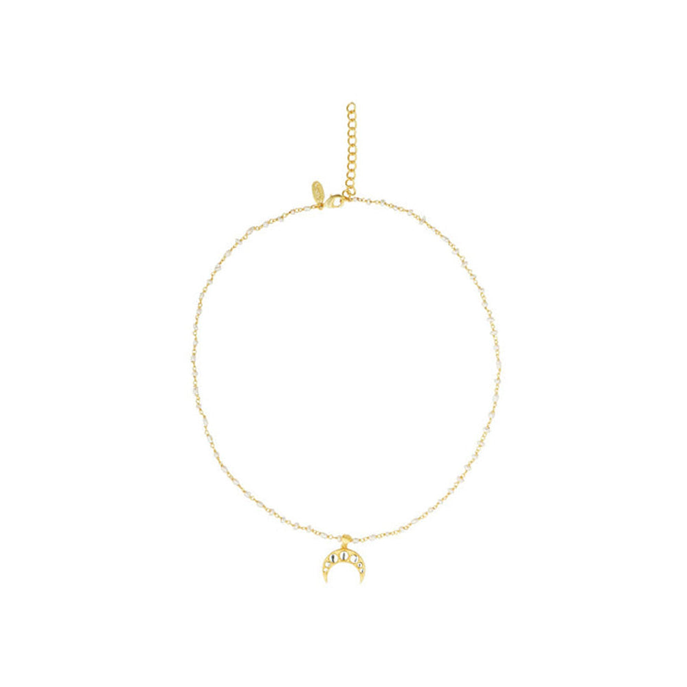 ZARIIN Chaand Ka Nagma Necklace With Mirror Polki And Pearls