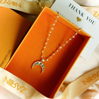 ZARIIN Chaand Ka Nagma Necklace With Mirror Polki And Pearls