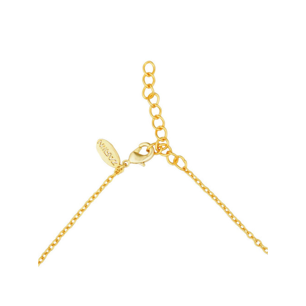 ZARIIN Chaand Roop Choker Necklace With Mirror Polki And Pearls