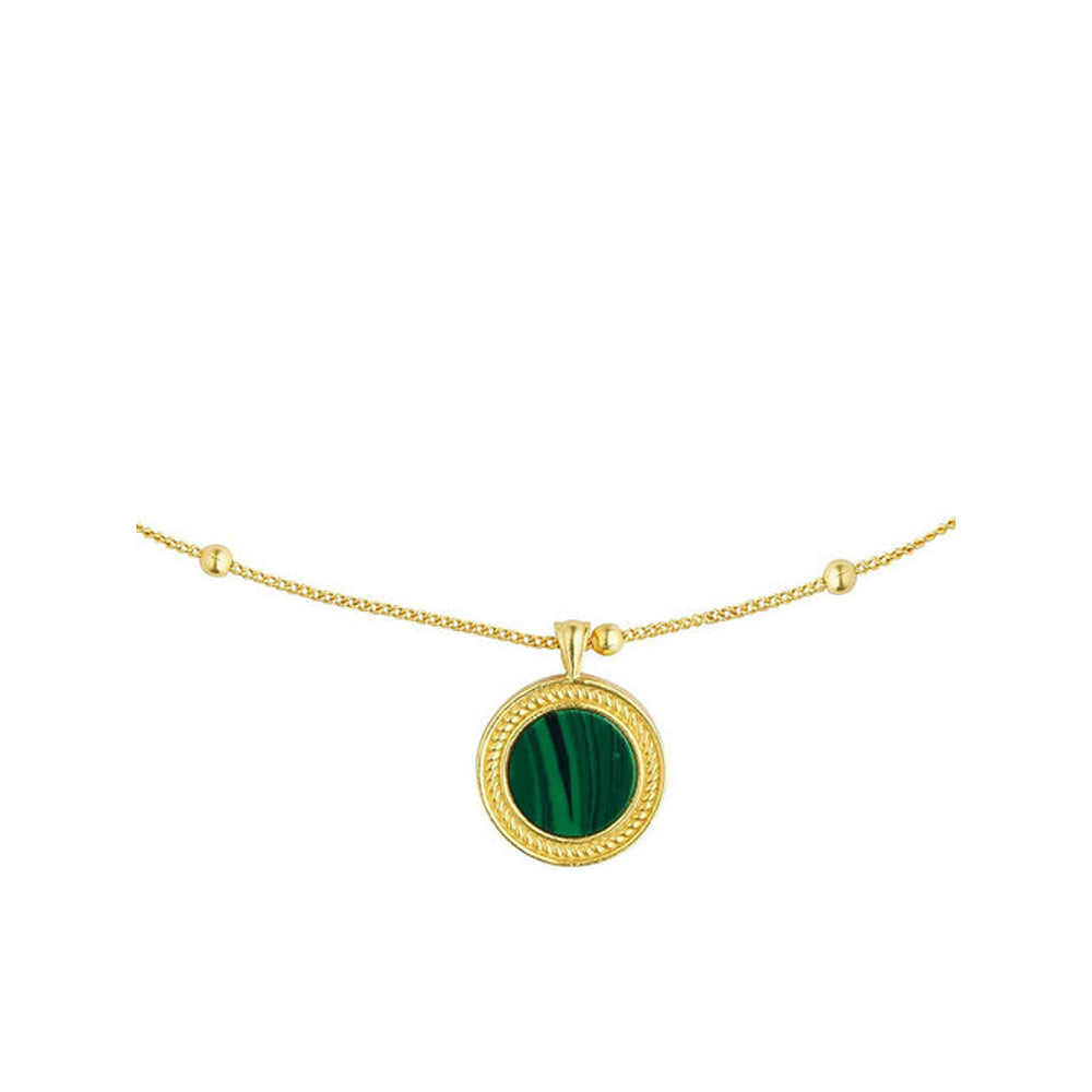 ZARIIN Healing Touch Pendant Necklace With Malachite - Abundance