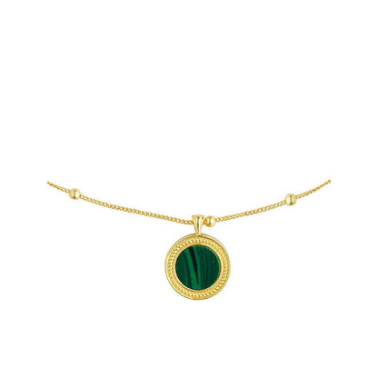 ZARIIN Healing Touch Pendant Necklace With Malachite - Abundance