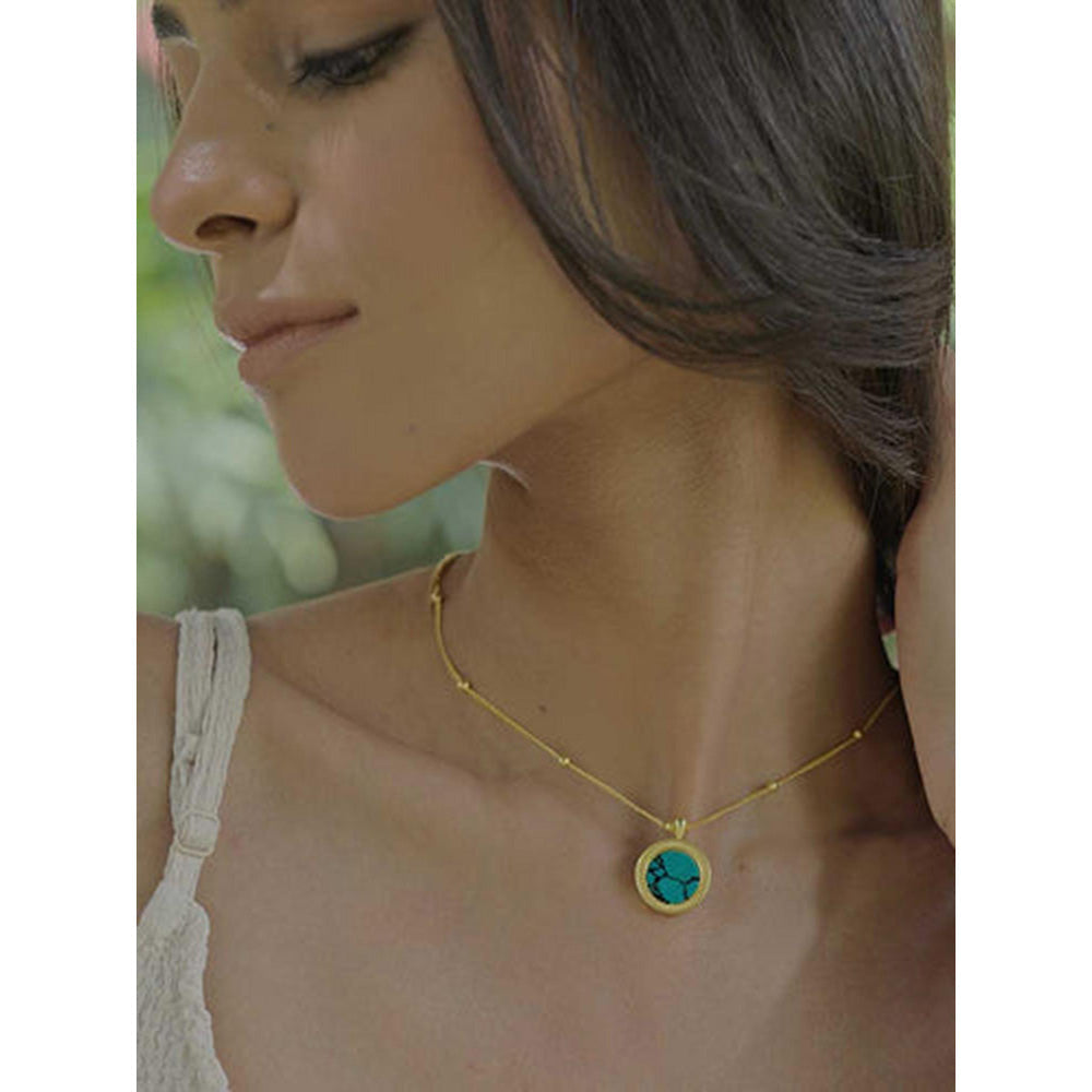 ZARIIN Healing Touch Pendant Necklace With Turquoise - Relationships