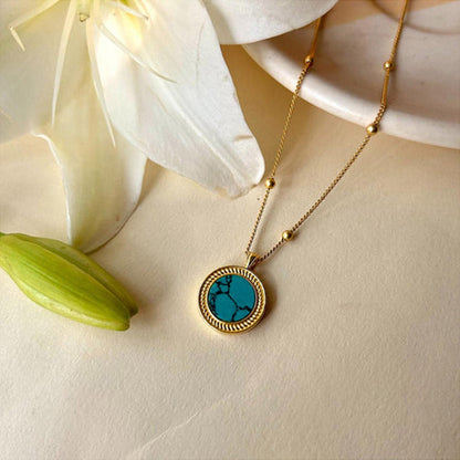 ZARIIN Healing Touch Pendant Necklace With Turquoise - Relationships