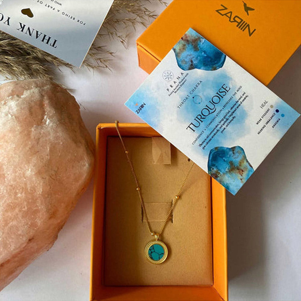 ZARIIN Healing Touch Pendant Necklace With Turquoise - Relationships