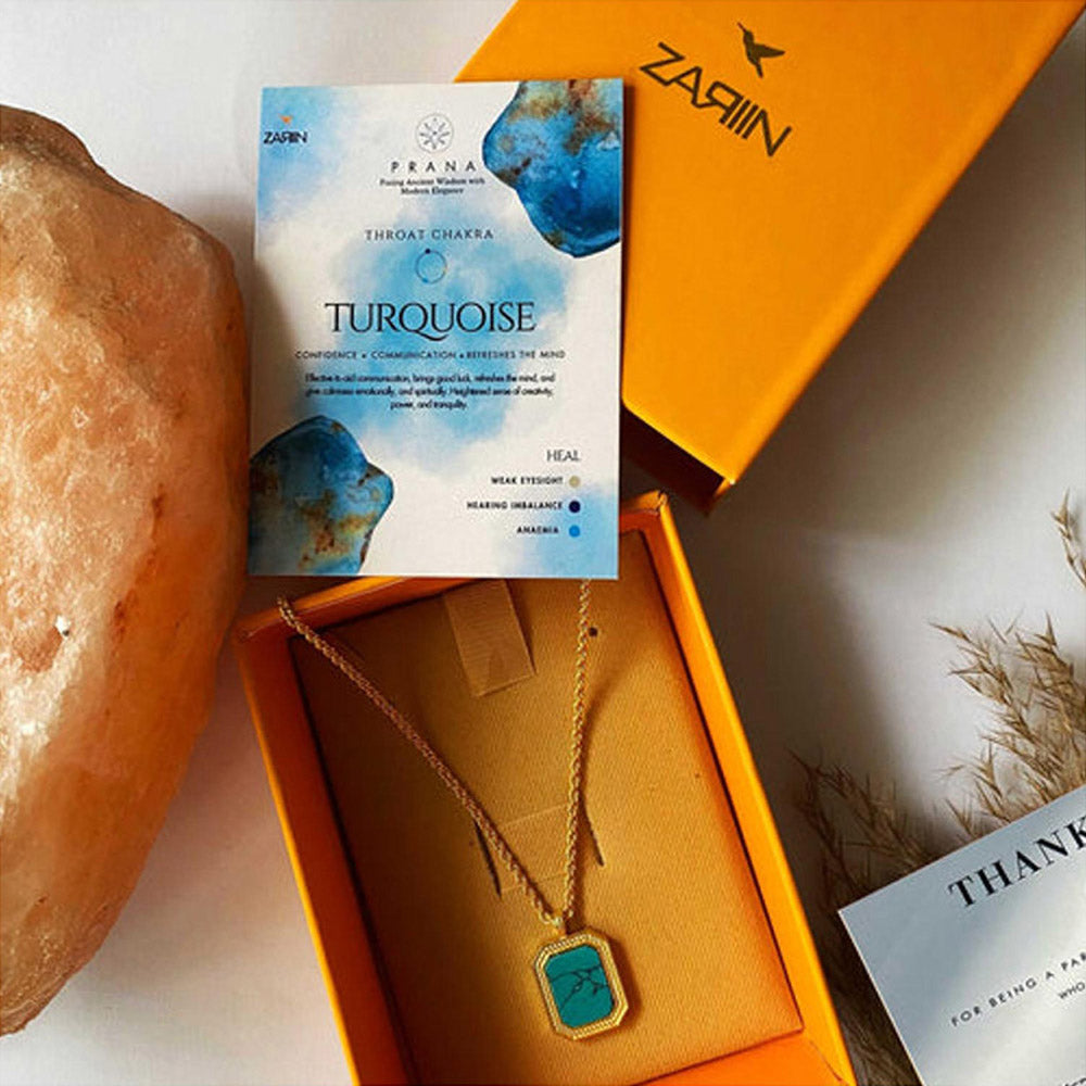 ZARIIN Soul Soothe Pendant Necklace With Turquoise - Relationships