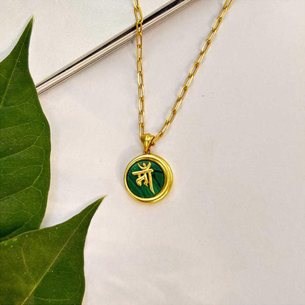 ZARIIN Ma Mother Necklace With Malachite