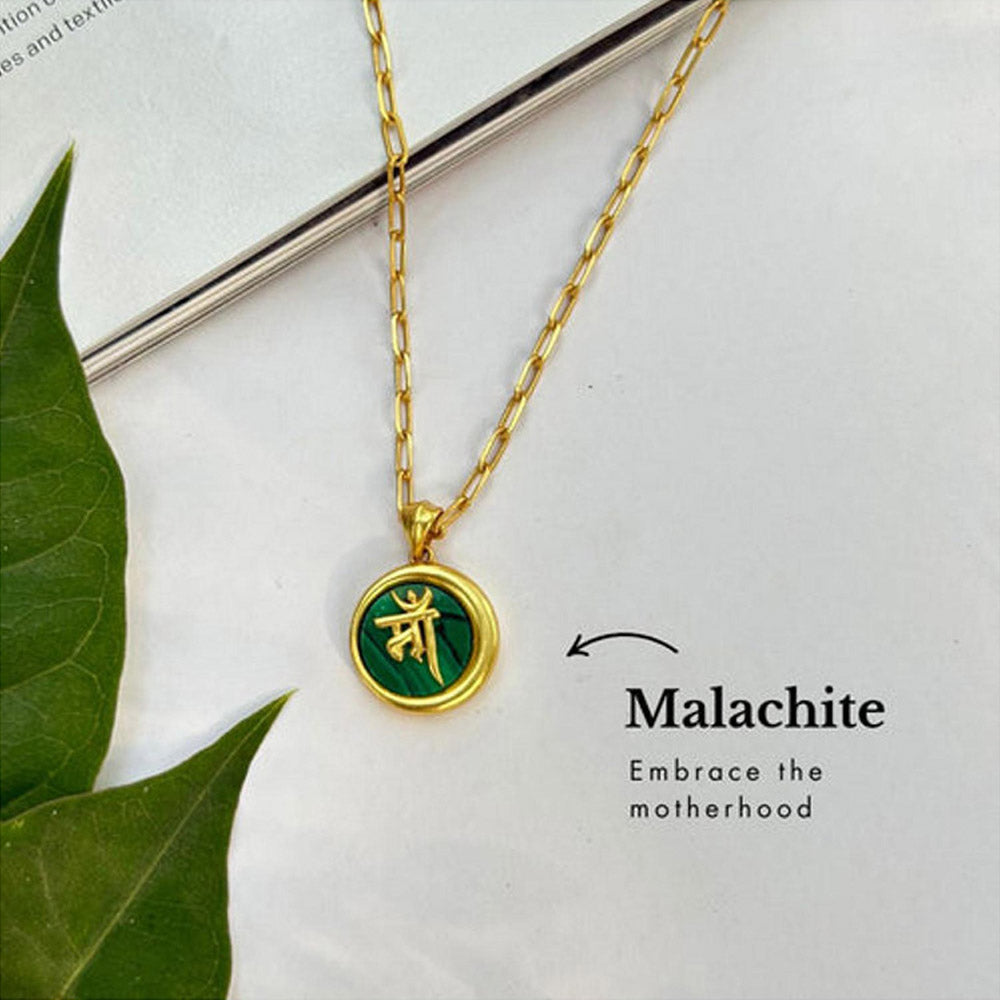 ZARIIN Ma Mother Necklace With Malachite