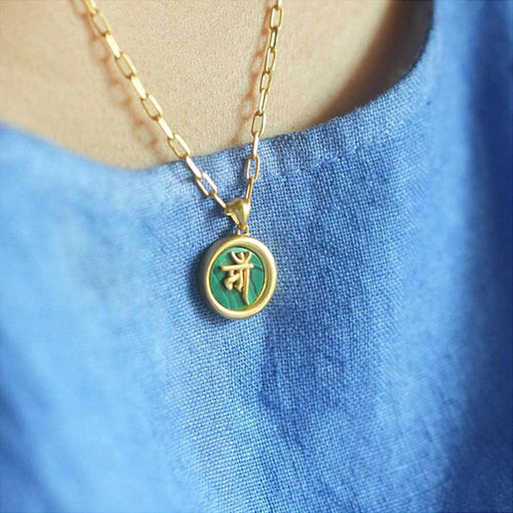 ZARIIN Ma Mother Necklace With Malachite