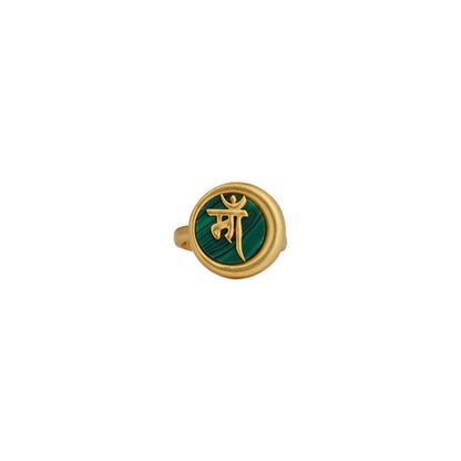 ZARIIN Ma Mothers Ring With Malachite