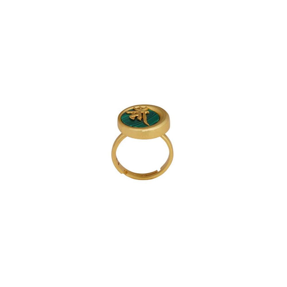 ZARIIN Ma Mothers Ring With Malachite
