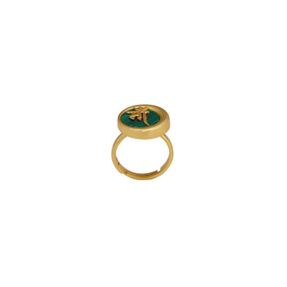 ZARIIN Ma Mothers Ring With Malachite