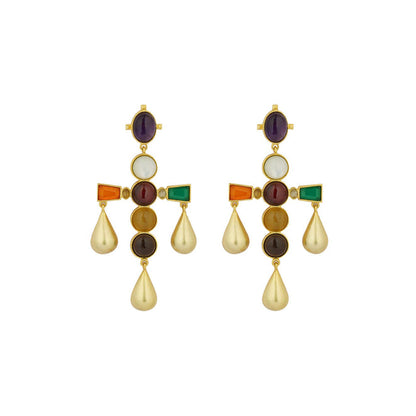 ZARIIN Colour Pop Navratna Earrings