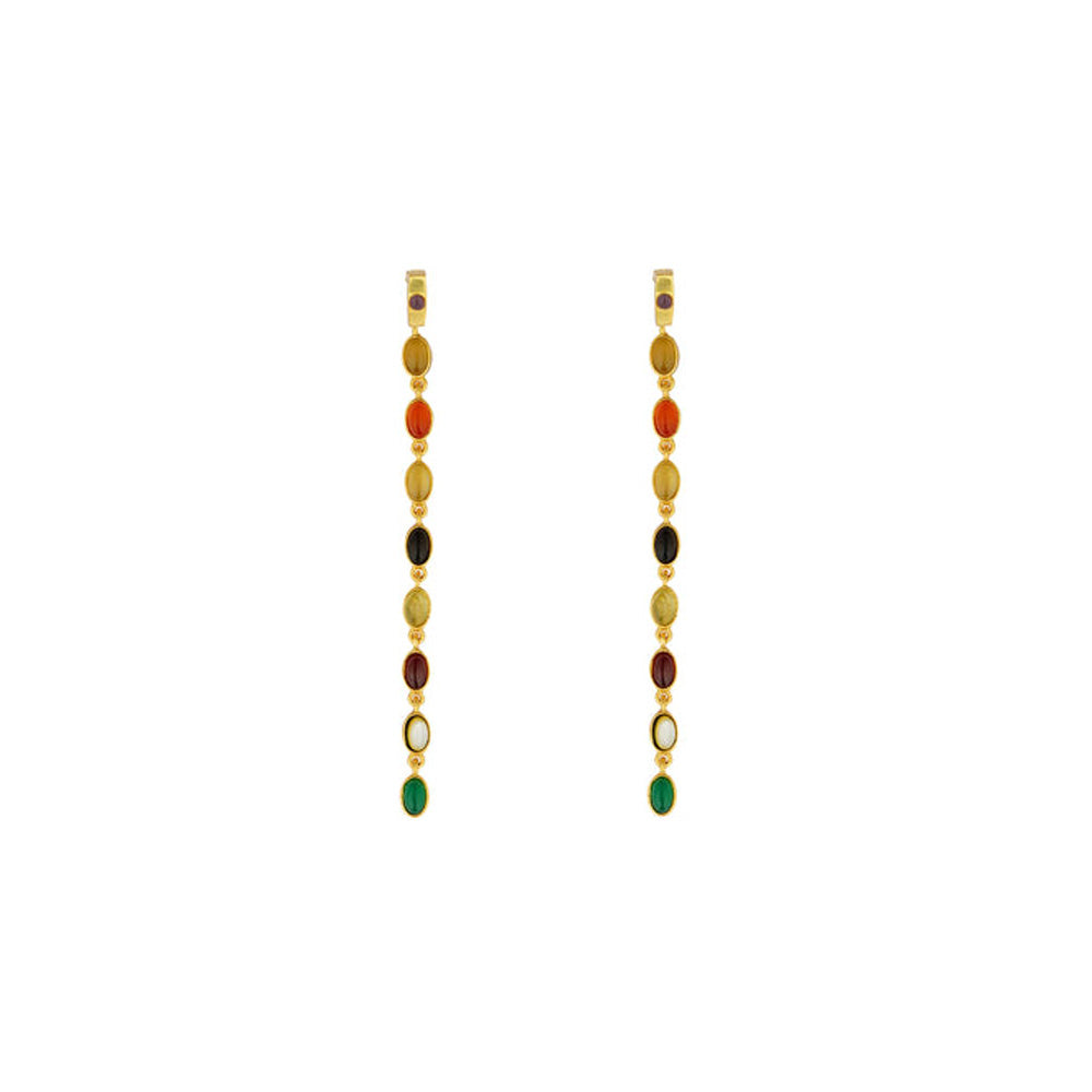 ZARIIN Power Chain Navratan Earrings