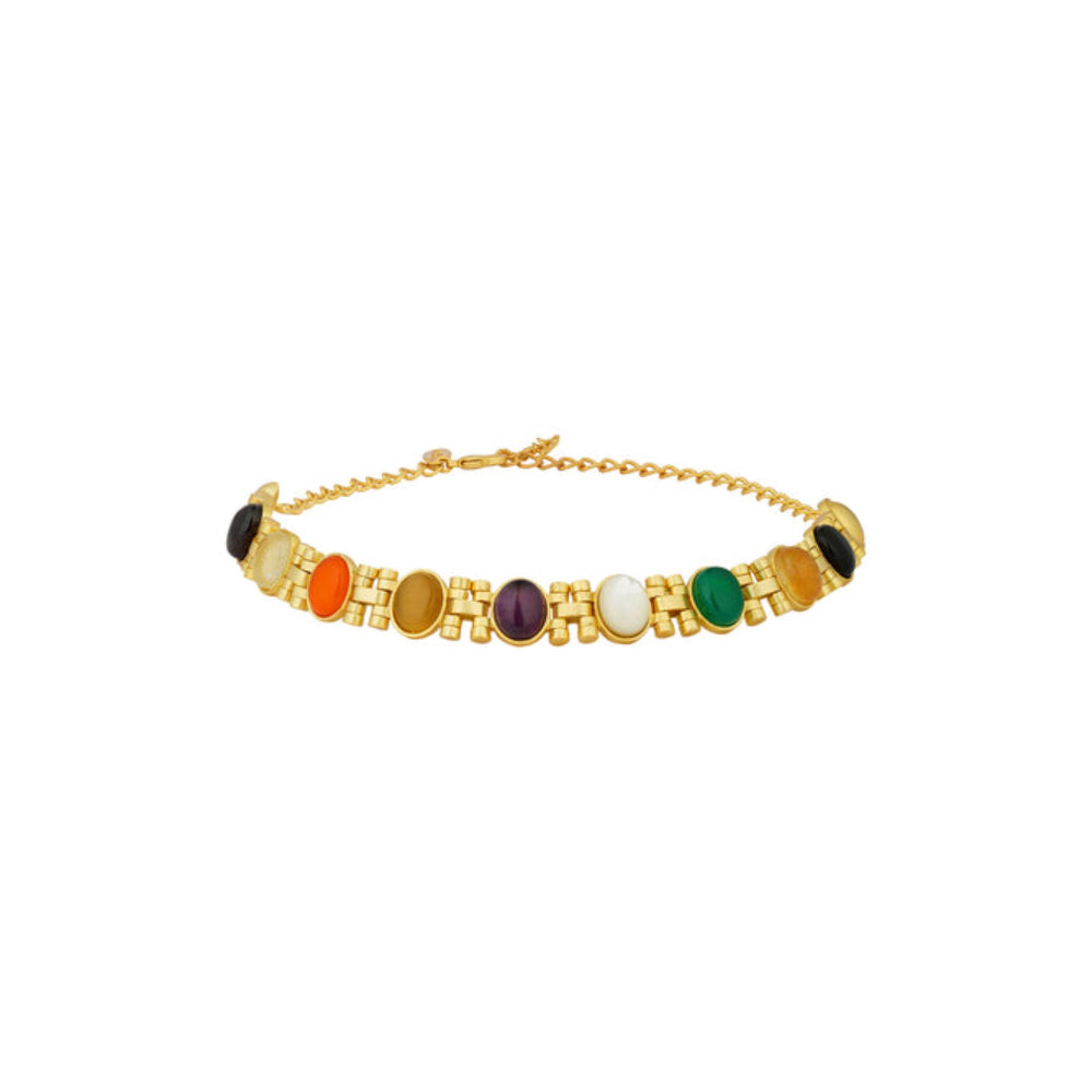 ZARIIN Power Moves Navratna Choker Necklace
