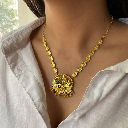 ZARIIN Peacock Enigma Pendant Necklace