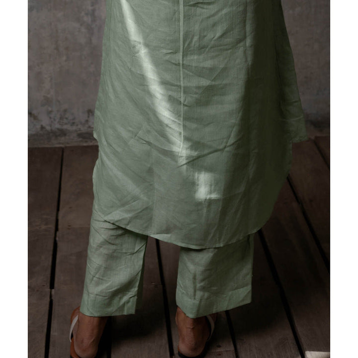 Zebein Maya Linen Pants with Pocket Pista Green