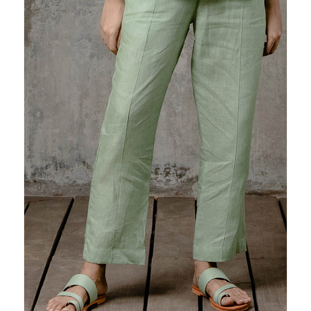Zebein Alan Tucks Pants with Pocket Pista Green