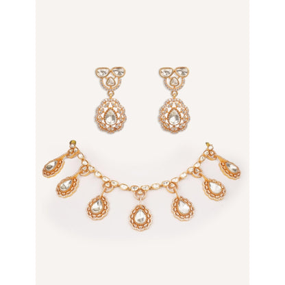 Zevar By Geeta Mehnaz Moissanite Necklace With Pair Of Earring