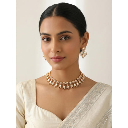Zevar By Geeta Kanira Moissanite Necklace With Pair Of Earring